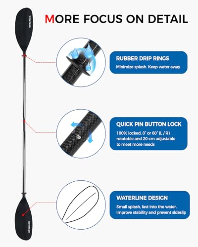 Lightweight Adjustable Carbon Fiber Kayak Paddle
