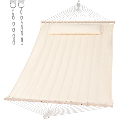Double Quilted Hammock with Spreader Bar & Pillow