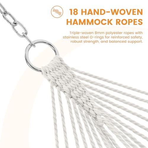 2-Person Fabric Hammock with Spreader Bars & Pillow