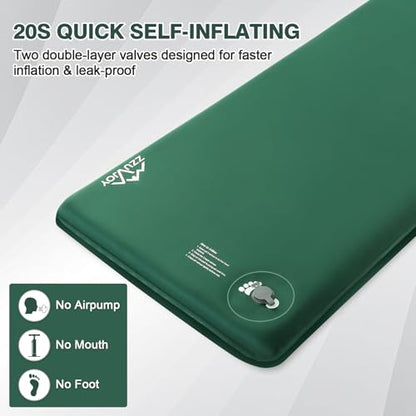 Self-Inflating Foam Sleeping Pad with 9.5 R-Value