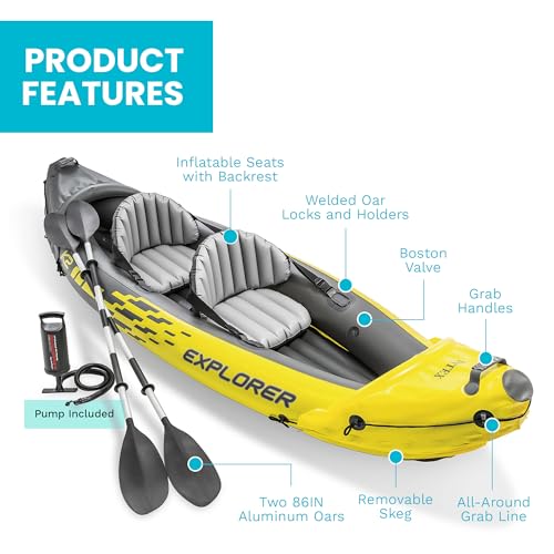 2-Person Inflatable Kayak Set with Oars & Pump