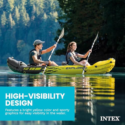 2-Person Inflatable Kayak Set with Oars & Pump