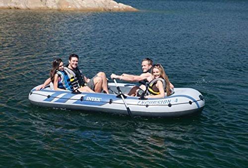 4-Person Inflatable Fishing Boat Set with Oars