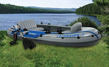 4-Person Inflatable Fishing Boat Set with Oars
