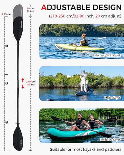 Lightweight Adjustable Carbon Fiber Kayak Paddle