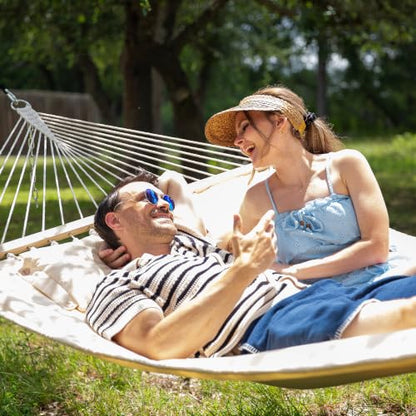 Double Quilted Hammock with Spreader Bar & Pillow