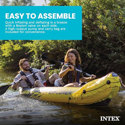 2-Person Inflatable Kayak Set with Oars & Pump