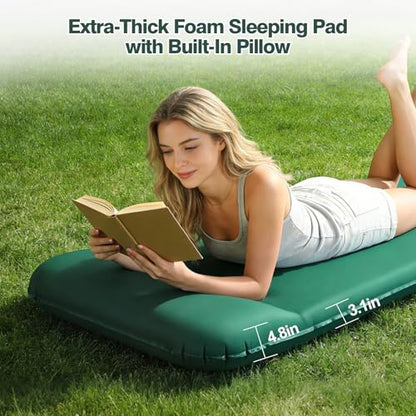 Self-Inflating Foam Sleeping Pad with 9.5 R-Value