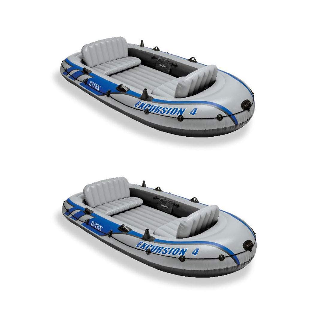 4-Person Inflatable Fishing Boat Set with Oars