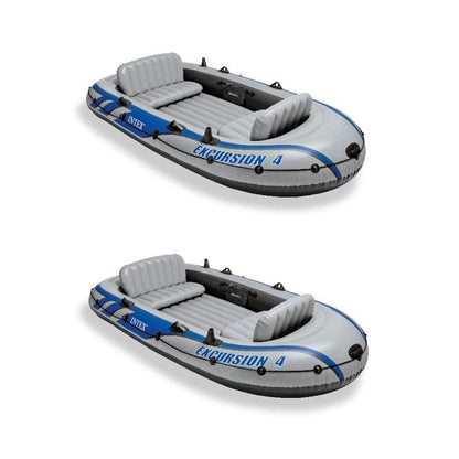 4-Person Inflatable Fishing Boat Set with Oars