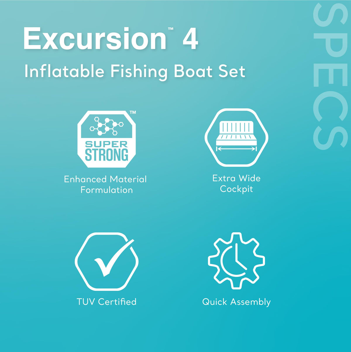 4-Person Inflatable Fishing Boat Set with Oars