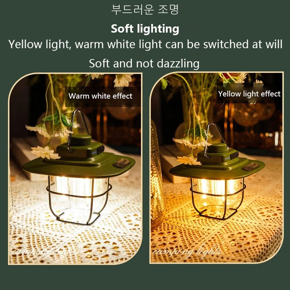 Rechargeable Retro Camping Lantern With Dimmable Light