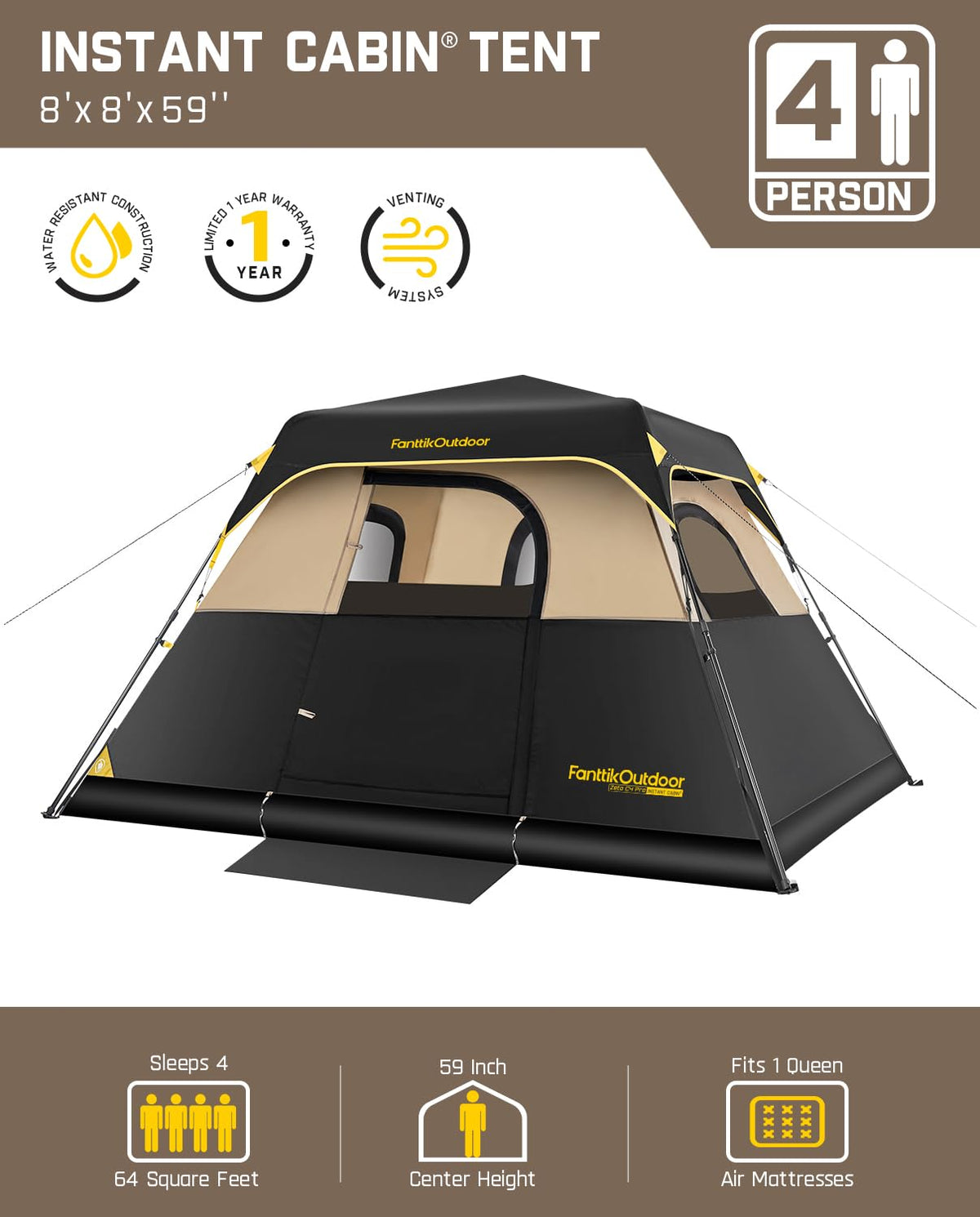 Instant Camping Tent with 60-Second Setup