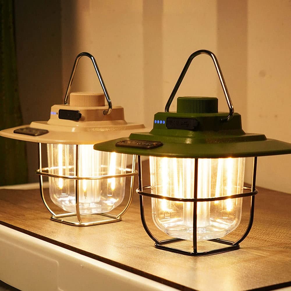 Rechargeable Retro Camping Lantern With Dimmable Light
