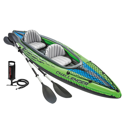 Inflatable Kayak Set with Paddle, Pump & Storage Net