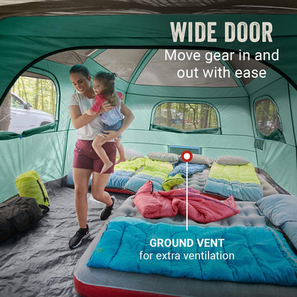 Family Camping Tent with Rainfly & Screened Porch