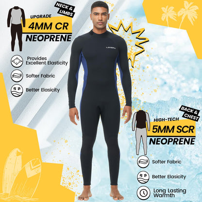 Men’s 5/4mm Neoprene Wetsuit with UPF 50+ Protection