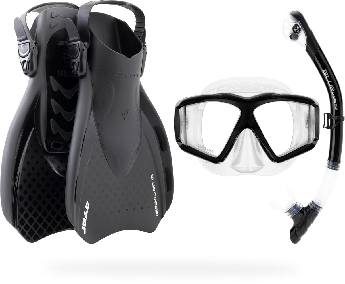 Adult Snorkel Set with Wide-View Mask & Fins