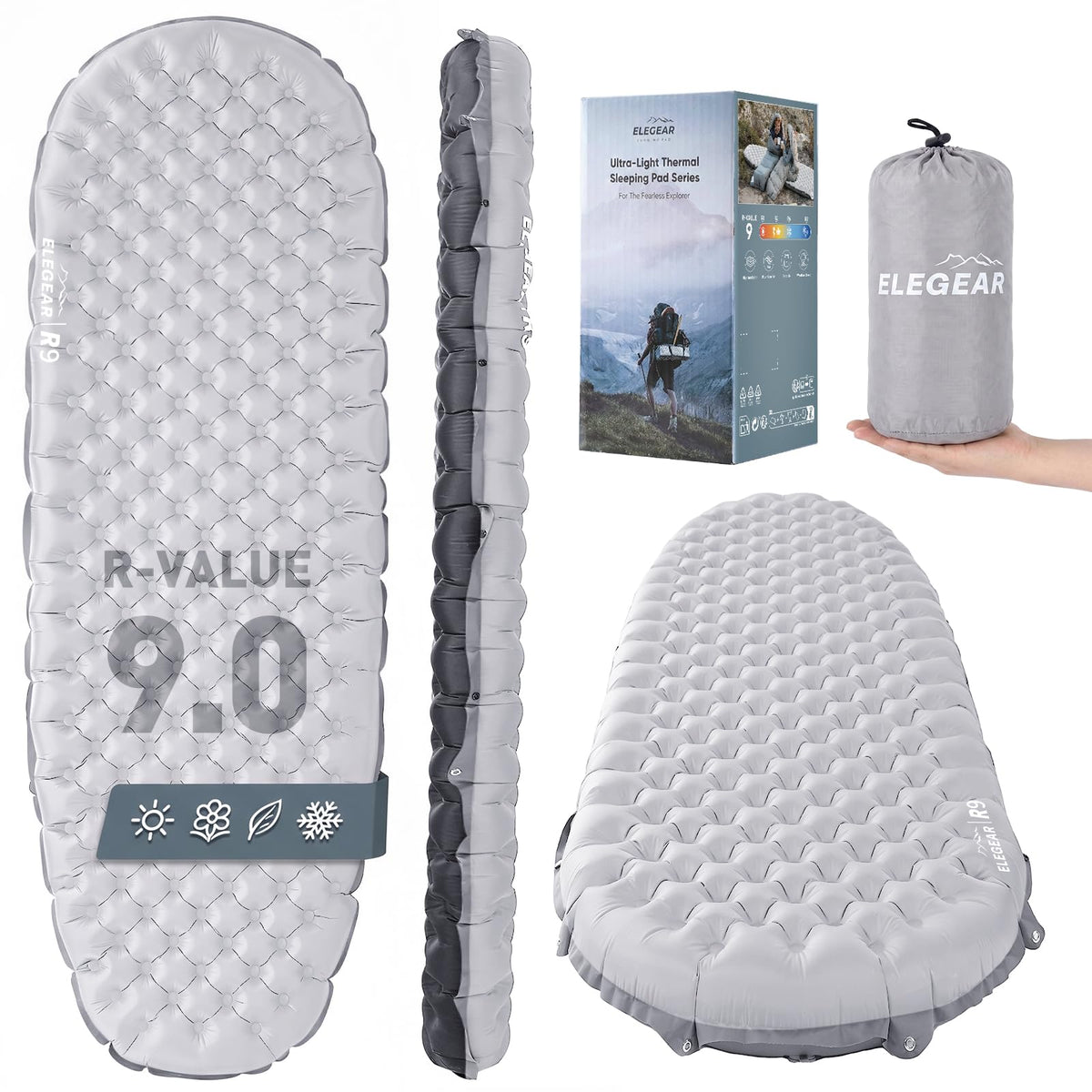 Insulated Camping Sleeping Pad with 9 R-Value