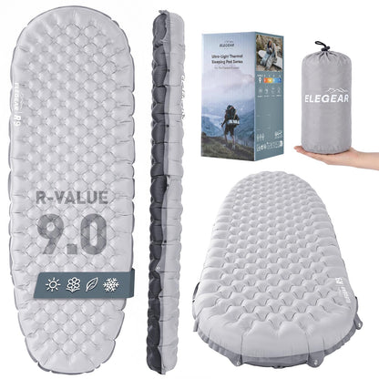 Insulated Camping Sleeping Pad with 9 R-Value