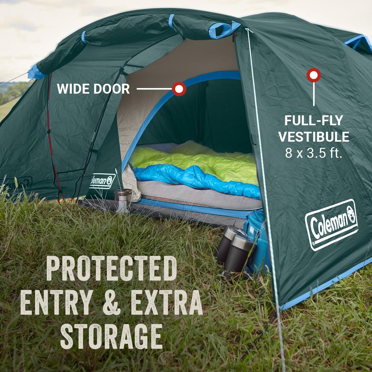 4–6 Person Weatherproof Camping Tent with Vestibule