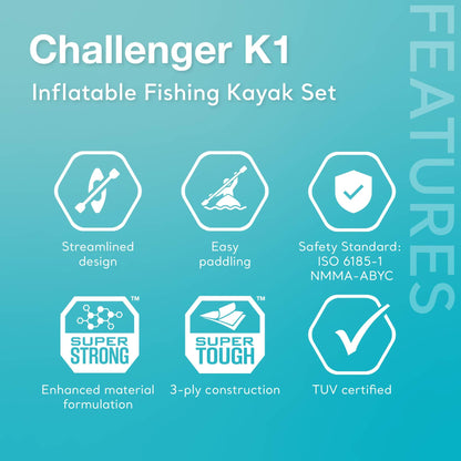 Inflatable Kayak Set with Paddle, Pump & Storage Net