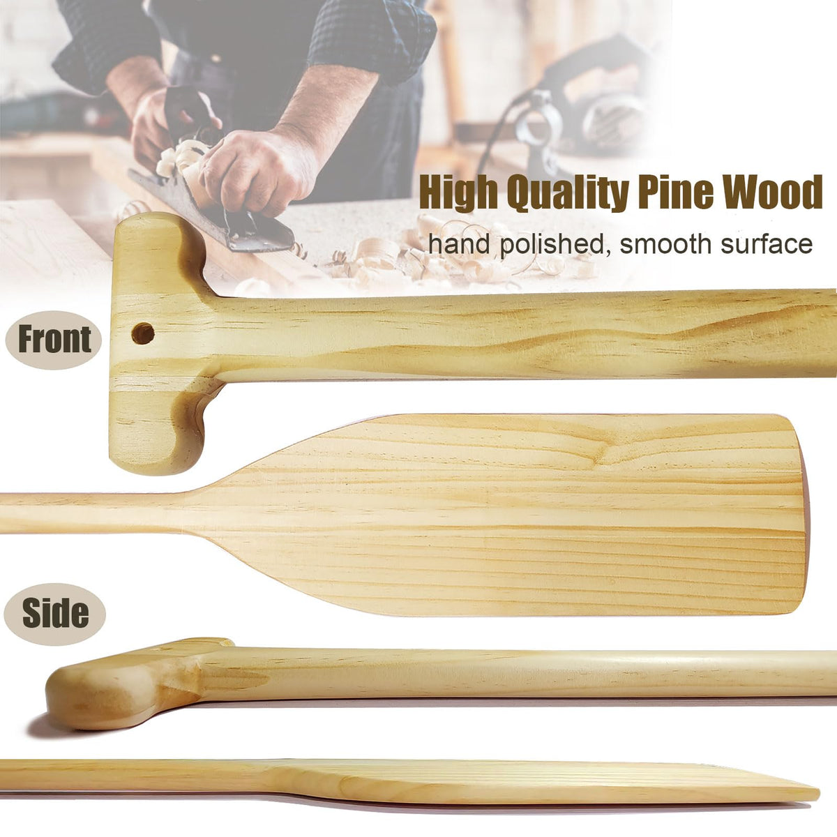 48-Inch Wooden Canoe & Kayak Paddles, 2-Pack