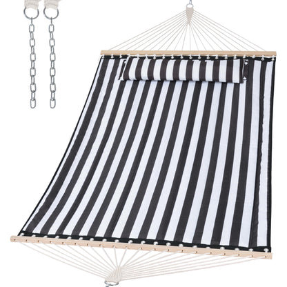 Double Quilted Hammock with Spreader Bar & Pillow