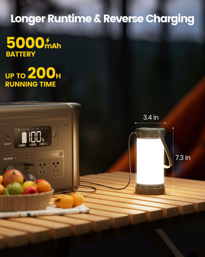 Rechargeable LED Camping Lantern With 5000mAh Battery