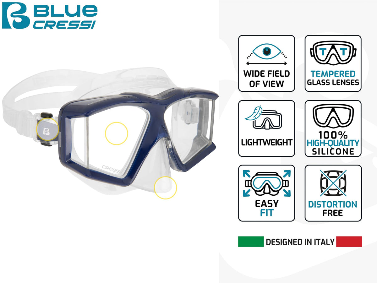 Adult Snorkel Set with Wide-View Mask & Fins