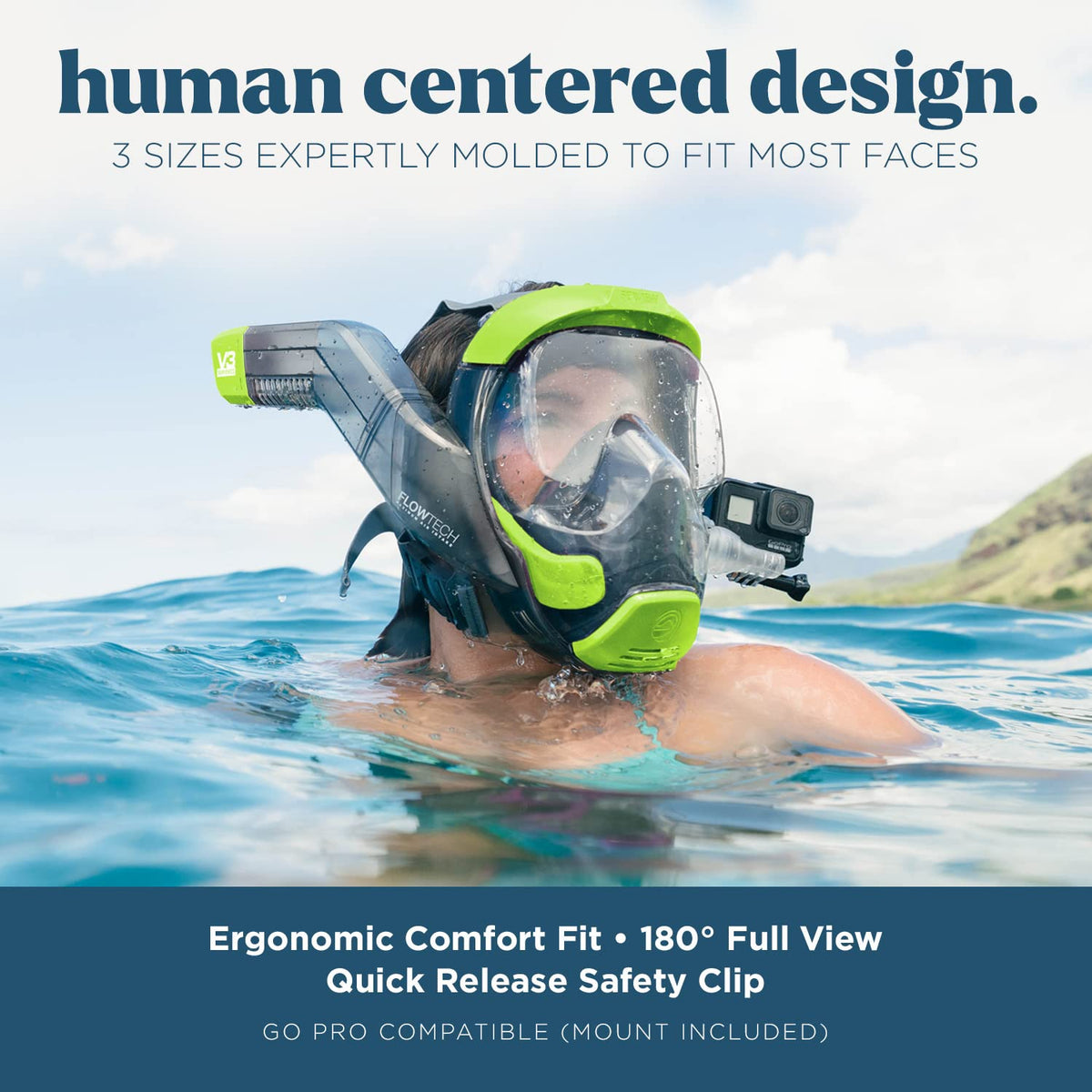 Full Face Snorkel Mask with 180° Panoramic View