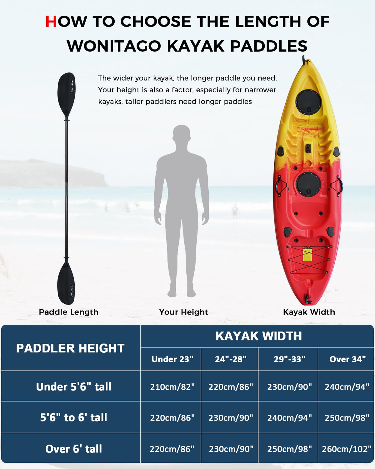 Lightweight Adjustable Carbon Fiber Kayak Paddle