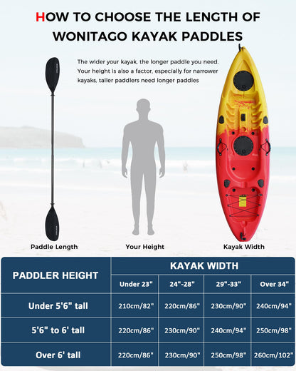 Lightweight Adjustable Carbon Fiber Kayak Paddle