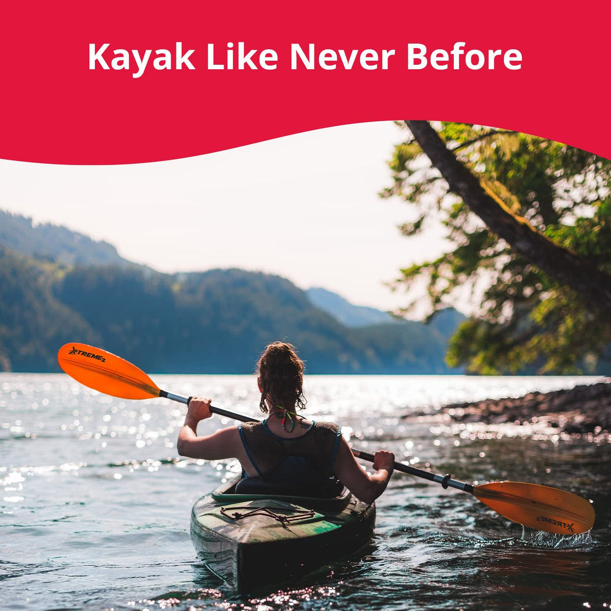 96-Inch 2-Piece Kayak Paddle with Reinforced Blades