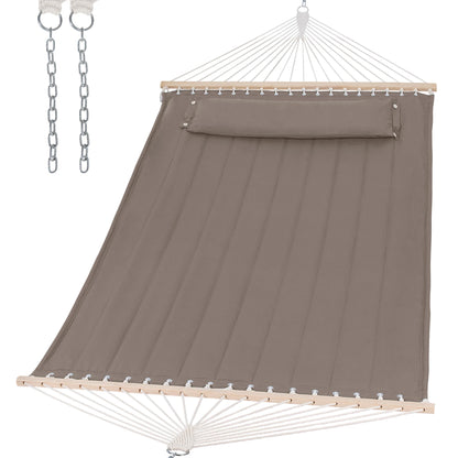 Double Quilted Hammock with Spreader Bar & Pillow