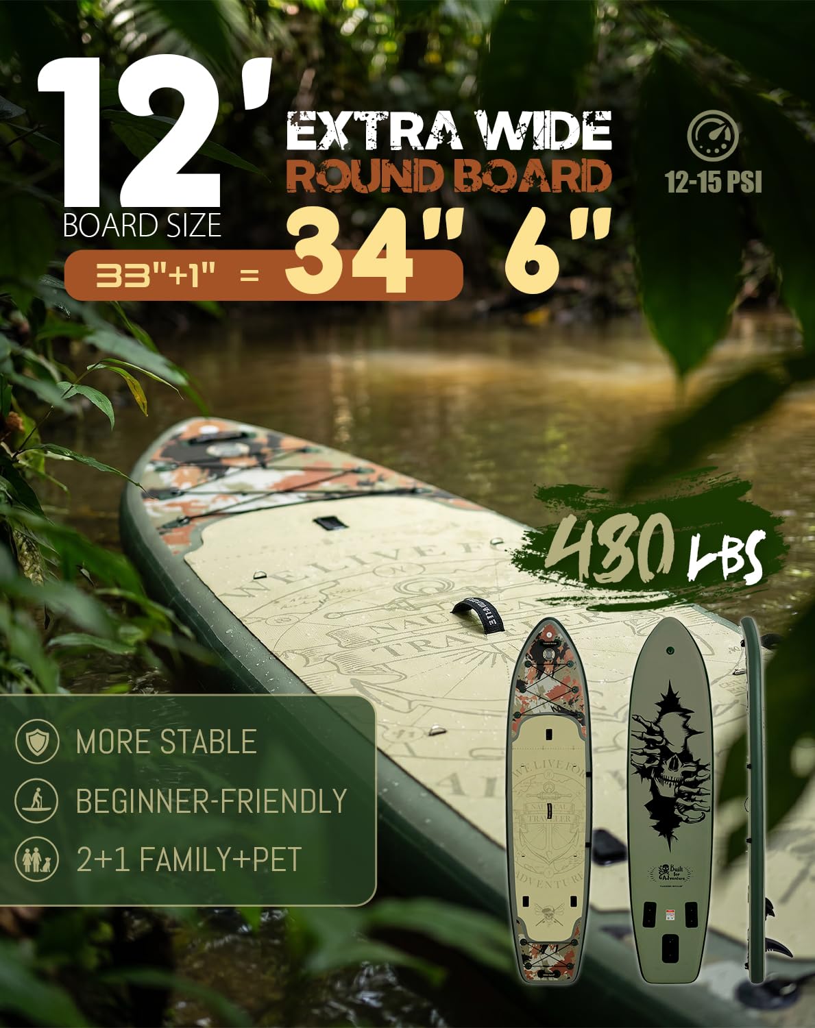 Stable Inflatable Paddle Board With Accessories