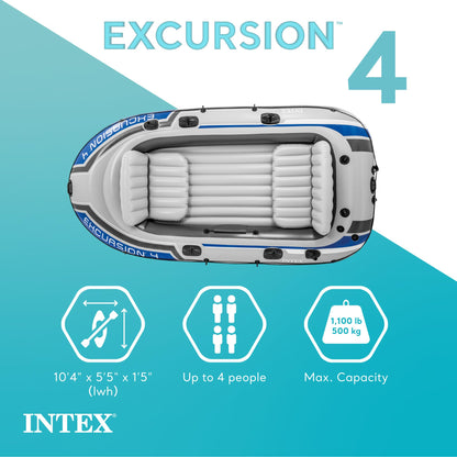 4-Person Inflatable Fishing Boat Set with Oars