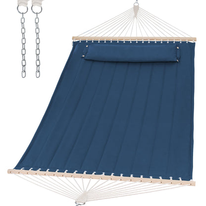 Double Quilted Hammock with Spreader Bar & Pillow
