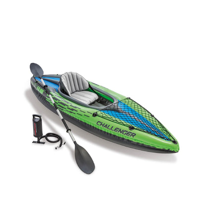 Inflatable Kayak Set with Paddle, Pump & Storage Net