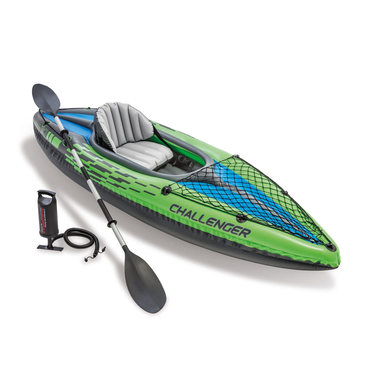 Inflatable Kayak Set with Paddle, Pump & Storage Net