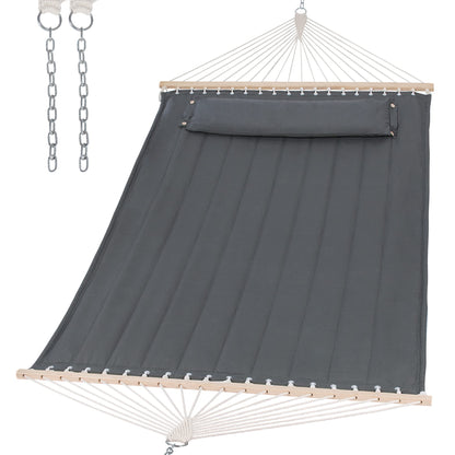 Double Quilted Hammock with Spreader Bar & Pillow