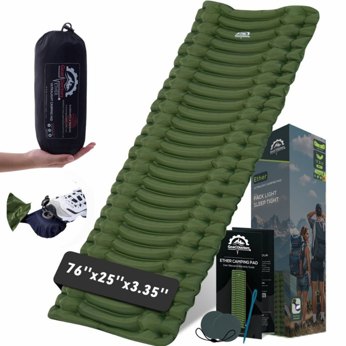 Self-Inflating 4-Season Camping Sleeping Pad