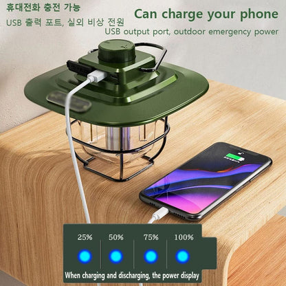 Rechargeable Retro Camping Lantern With Dimmable Light