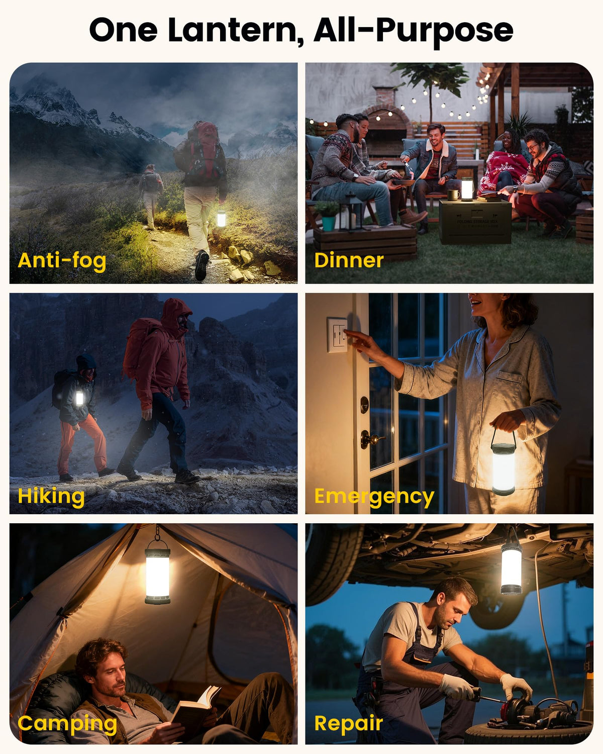 Rechargeable LED Camping Lantern With 5000mAh Battery