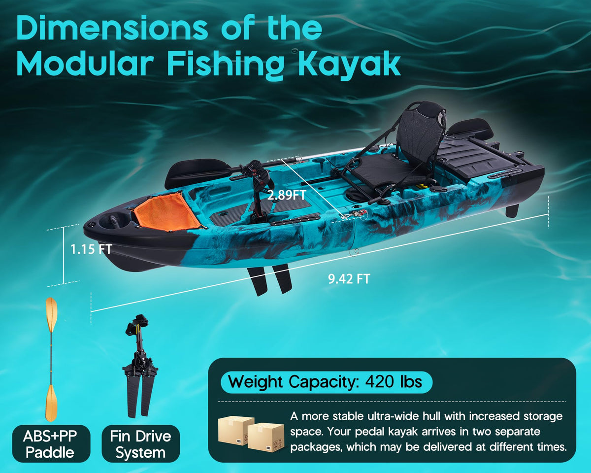 Modular Fishing Kayak with Pedal Drive System