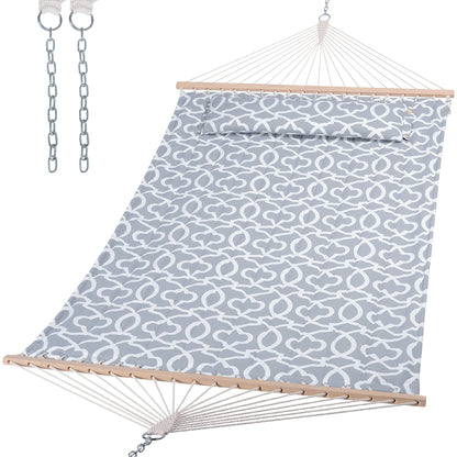 Double Quilted Hammock with Spreader Bar & Pillow