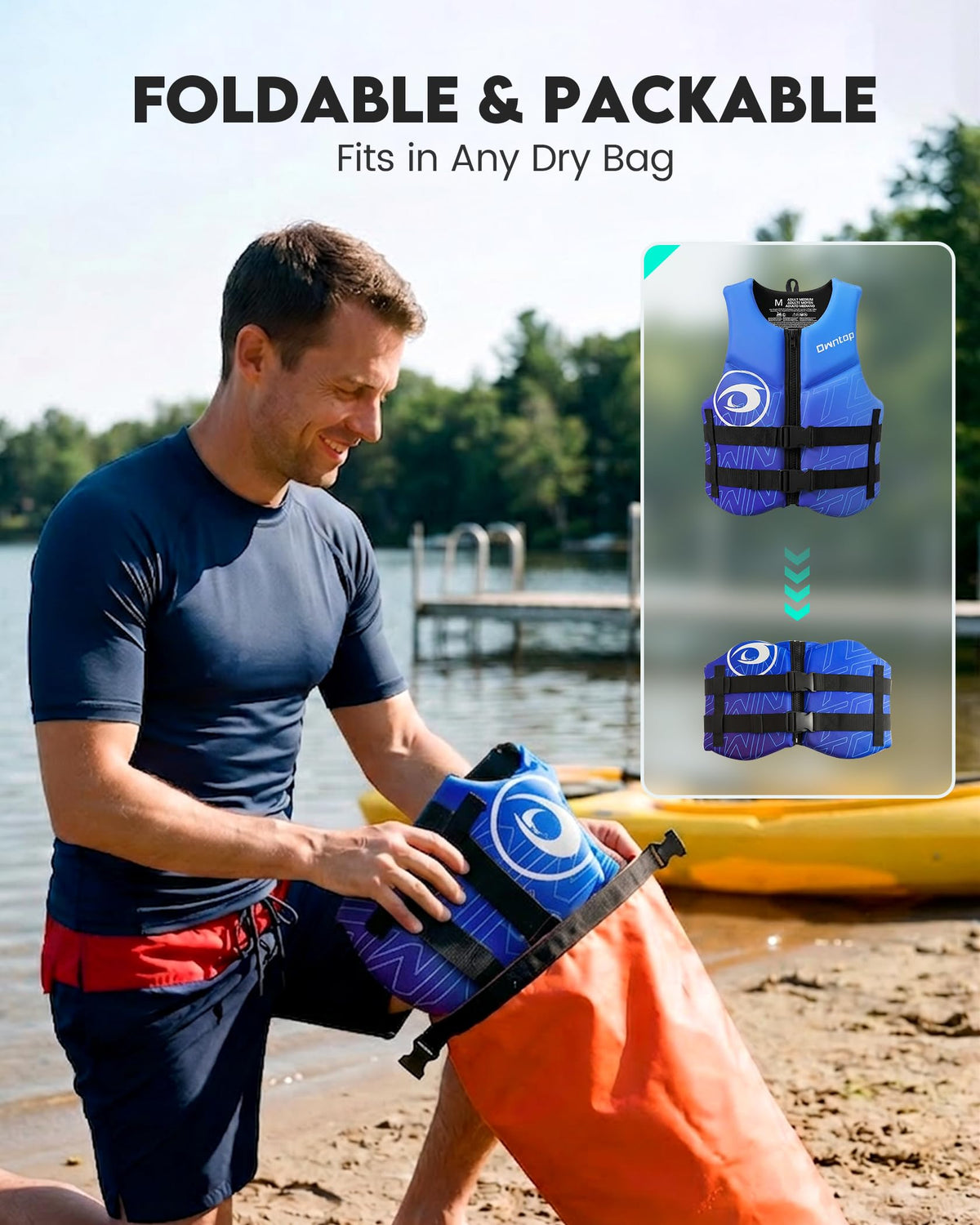 Adult Neoprene Swim Vest with Adjustable Buckles