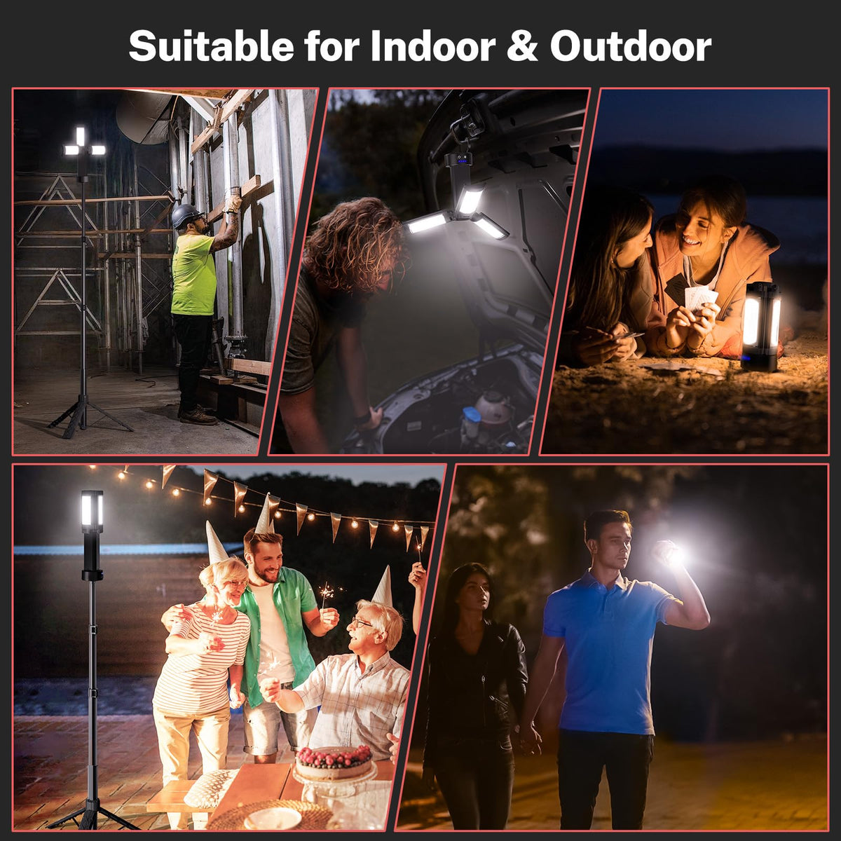 Rechargeable Camping Light With Adjustable Tripod