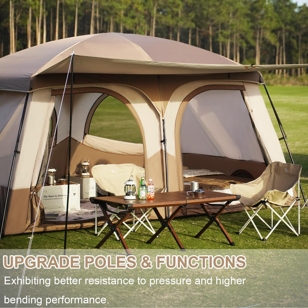 3–4 Person Camping Tent with Extended Vestibule