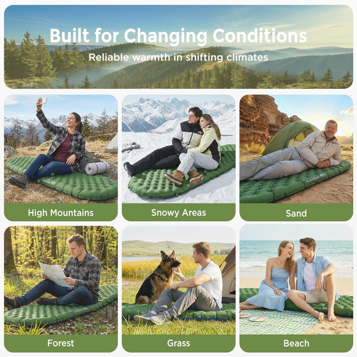 Insulated Camping Sleeping Pad with 9 R-Value